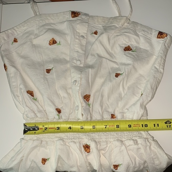 𝅺FOREVER21 Floral Embroidered Romper White - Picture 5 of 7